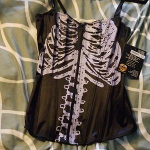 NWT corset top skeleton rib cage